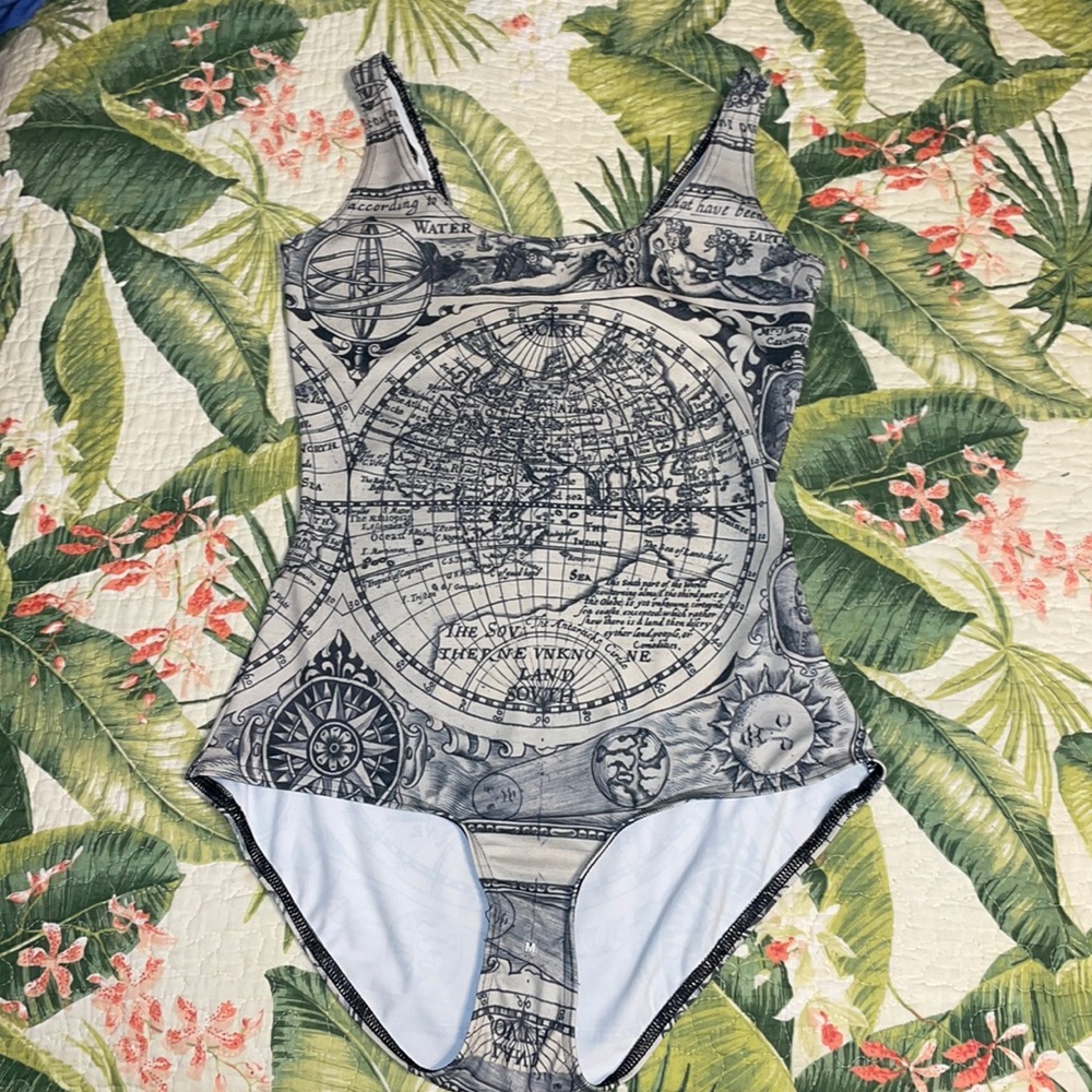 RARE Black Milk world map swimsuit